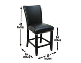 Camila 24" Counter Stool, Black Leatherette