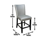 Camila 24" Counter Stool, Silver Leatherette