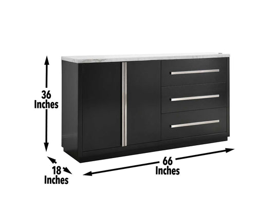Camila Gray Marble Credenza