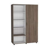 Eco 72" High 6-tier Shelf One-Door Cabinet Armoire with Two Hanging Rods