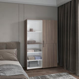 Eco Tall and Efficient Two-Door Freestanding Armoire Storage Solution Slim Vertical Design Perfect for Organizing Clothes Linens or Accessories in Tight Compact Bedroom Spaces