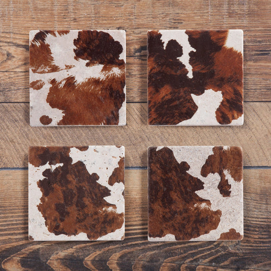 Cowhide Coaster, Set of 4, 4 MOQ