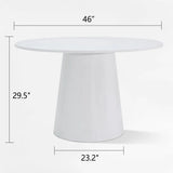 Dwen 46" Modern Round Pedestal Dining Table