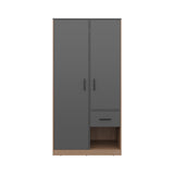 Alder Freestanding Bedroom Armoire Storage Wardrobe Cabinet Designed to Bring Style and Superior Functionality Featuring Two Access Doors One Smooth Pull-Out Drawer and Interior Hanging Rods for Organization