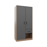 Alder Freestanding Bedroom Armoire Storage Wardrobe Cabinet Designed to Bring Style and Superior Functionality Featuring Two Access Doors One Smooth Pull-Out Drawer and Interior Hanging Rods for Organization