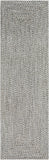 Cream Charcoal Braided Faux Jute Outdoor Rug