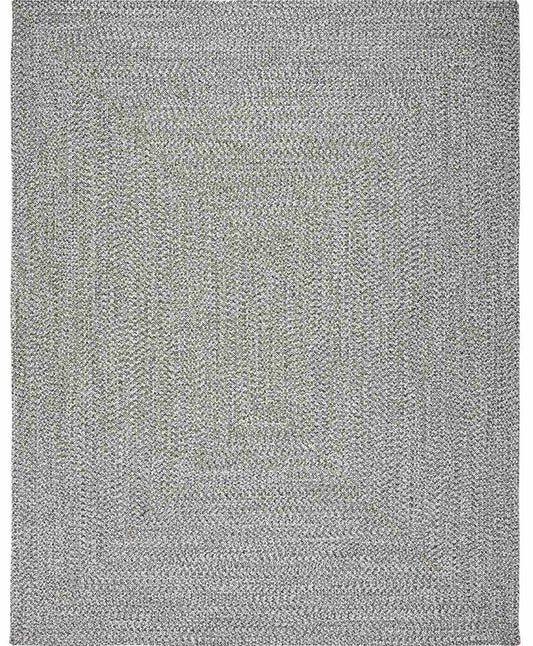 Cream Charcoal Braided Faux Jute Outdoor Rug