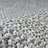 Cream Charcoal Braided Faux Jute Outdoor Rug