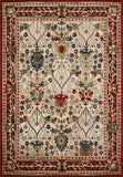 Neola White/Red Damask Area Rug