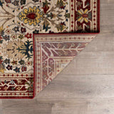 Neola White/Red Damask Area Rug