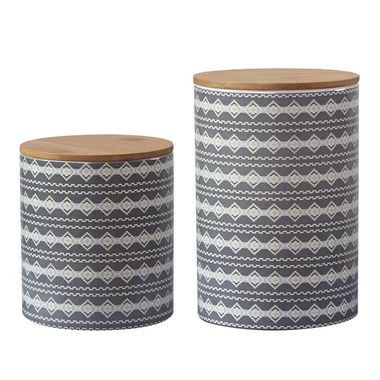 Large Aztec Design 2PC Canister Set, Case of 2 Sets