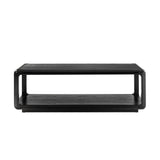 Arved Modern Solid Wood Coffee Table with Open Storage Compartment and Rounded Corners
