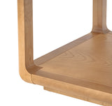 Arved Modern Solid Wood Coffee Table with Open Storage Compartment and Rounded Corners