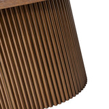 Oval Modern Wood Coffee Center Table with Hidden Storage