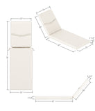 Chaise Lounge Cushion - Seat 25 x 47 x 3.5 | Back 23 x 19 x 3.5