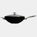CXD Dual Ceramic Layer, Diamond Reinforced Nonstick  Wok with Lid and Rack - 12.5" (32 cm), 5.3 QT (5 L) | Made in Switzerland