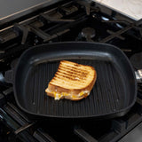 CXD Dual Ceramic Layer, Diamond Reinforced Nonstick Square Grill Pan - 11" x 11" (28 cm x 28 cm) | Made in Switzerland