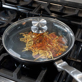 CXD Dual Ceramic Layer, Diamond Reinforced Nonstick Fry Pan with Glass Lid | Made in Switzerland