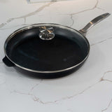 CXD Dual Ceramic Layer, Diamond Reinforced Nonstick Fry Pan with Glass Lid | Made in Switzerland