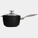CXD Dual Ceramic Layer, Diamond Reinforced Nonstick Saucepan with Glass Lid | Made in Switzerland