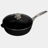 CXD Dual Ceramic Layer, Diamond Reinforced Nonstick Saute Pan with Glass Lid | Made in Switzerland