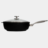 CXD Dual Ceramic Layer, Diamond Reinforced Nonstick Saute Pan with Glass Lid | Made in Switzerland