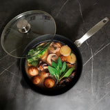 CXD Dual Ceramic Layer, Diamond Reinforced Nonstick Saute Pan with Glass Lid | Made in Switzerland