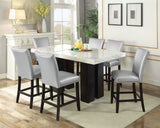 Camila 24" Counter Stool, Silver Leatherette