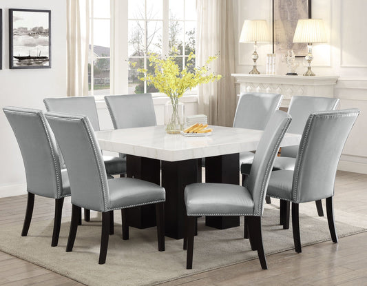 Camila 5-Piece Square Marble Top Dining (Table & 4 Side Chairs)