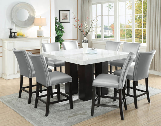 Camila Marble 5-Piece Counter Dining Group (Table & 4 Counter Chairs)