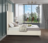 Candace Acrylic Contemporary Bed - Elegant Velvet Design with Deep Tufting & Sturdy Wood Frame