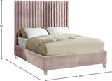 Candace Acrylic Contemporary Bed - Elegant Velvet Design with Deep Tufting & Sturdy Wood Frame