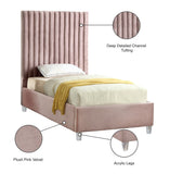 Candace Acrylic Contemporary Bed - Elegant Velvet Design with Deep Tufting & Sturdy Wood Frame