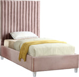 Candace Acrylic Contemporary Bed - Elegant Velvet Design with Deep Tufting & Sturdy Wood Frame