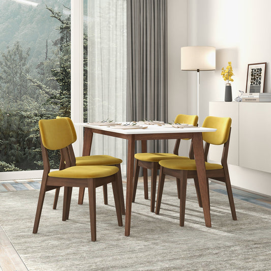 Carlos Dark Yellow Velvet Solid Back Side Chair (Set Of 2)