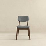 Carlos Dark Grey Fabric Solid Back Side Chair (Set Of 2)