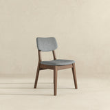 Carlos Dark Grey Fabric Solid Back Side Chair (Set Of 2)