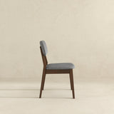 Carlos Dark Grey Fabric Solid Back Side Chair (Set Of 2)
