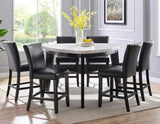 Carrara 6-Piece Marble Counter Dining Set (Table, Storage Bench & 4 Counter Chairs)