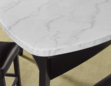 Carrara 6-Piece Marble Counter Dining Set (Table, Storage Bench & 4 Counter Chairs)