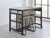 Carson 3-Piece Kitchen Island Set (Table & 2 Counter Chairs)