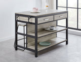 Carson 3-Piece Kitchen Island Set (Table & 2 Counter Chairs)
