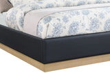 Casa Luxurious Vegan Leather King Bed with Chevron Tufting and Natural Finish for Modern Elegance