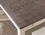 Cayla 64-80 inch Table w/16" Leaf Dark Oak& White