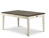 Cayla 64-80 inch Table w/16" Leaf Dark Oak& White