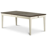 Cayla 64-80 inch Table w/16" Leaf Dark Oak& White
