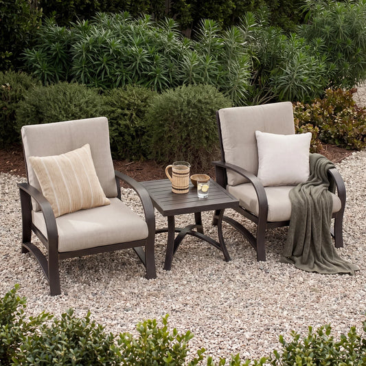 Chamber 2 Pieces Patio Fixed Chair and Side Table
