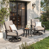 Chamber 3 pieces Outdoor Bistro Sets with Swivel Chair and Sunbrella® Cushions