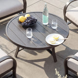 Chamber Aluminum 5 Seat Patio Conversation Sets With Sunbrella® Cushions