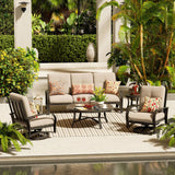 Chamber 5 Piece Aluminum Patio Furniture Sofa Sets With Round Table